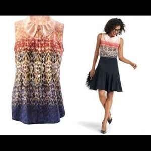 CAbi Love Blouse Top Sleeveless Button Front Ombre